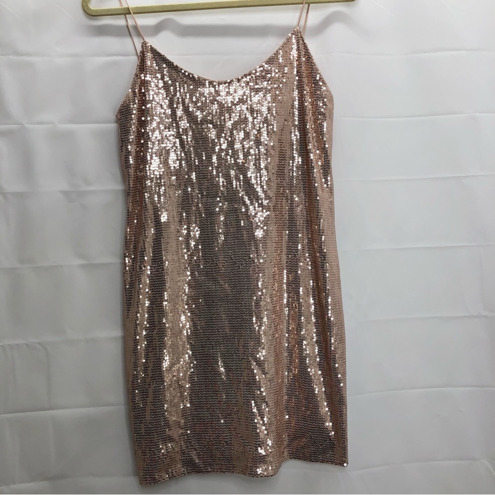 NWT Zara pink slip mini dress sequins